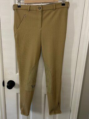 Tuff Rider Size 28 Beige Rib Knee Patch Riding Breeches